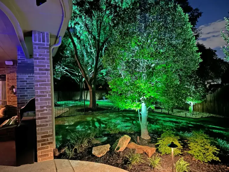 Landscape lighting in Preston Hollow, Dallas by TC Lighting &mdash; photograph 4